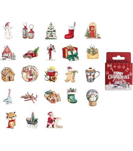 Amazon.co.jp: クリスマス フレークシール 40枚（10デザイン×各4